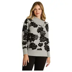 LORENZO DI PONTTI - Sweater Estampado Mujer Gris