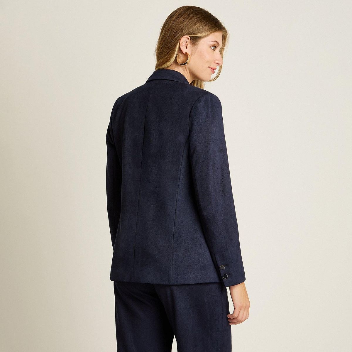 LORENZO DI PONTTI - Blazer Azul Manga Larga Elasticidad Nula Con Forro Calce Normal Tela Plano