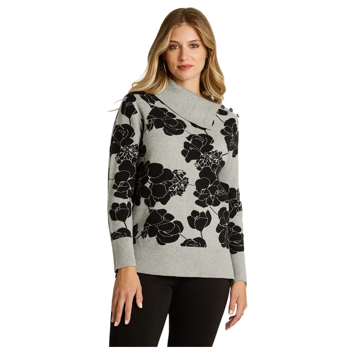 LORENZO DI PONTTI - Sweater Estampado Mujer Gris