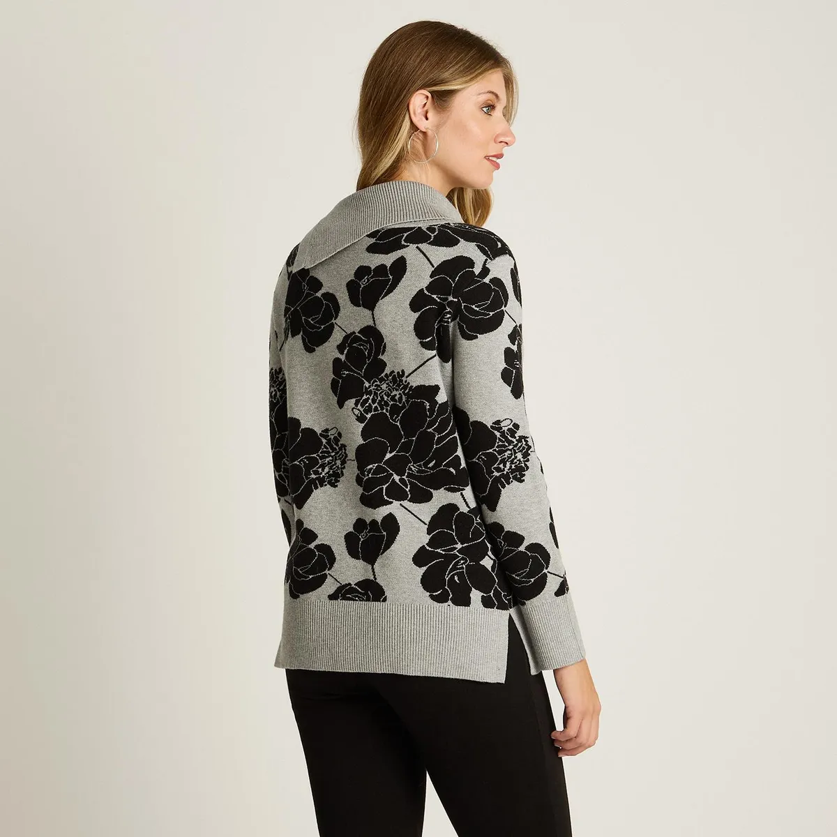 LORENZO DI PONTTI - Sweater Estampado Mujer Gris