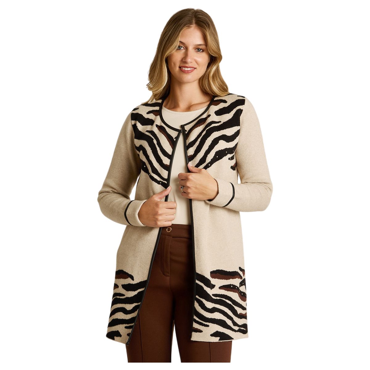 LORENZO DI PONTTI - Tapado Animal Print Mujer Beige