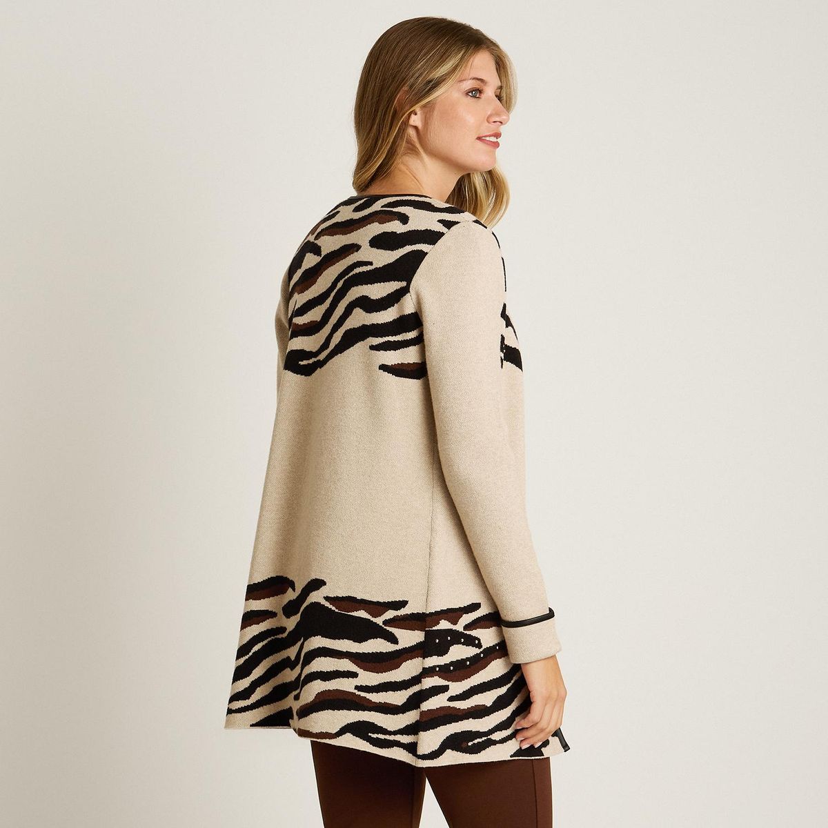 LORENZO DI PONTTI - Tapado Animal Print Mujer Beige