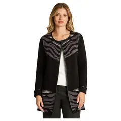 LORENZO DI PONTTI - Tapado Animal Print Mujer Negro
