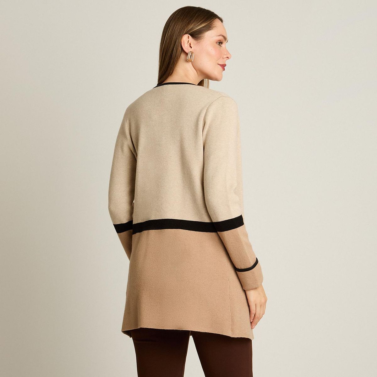LORENZO DI PONTTI - Tapado Detalles Cuero Sintético Mujer Beige