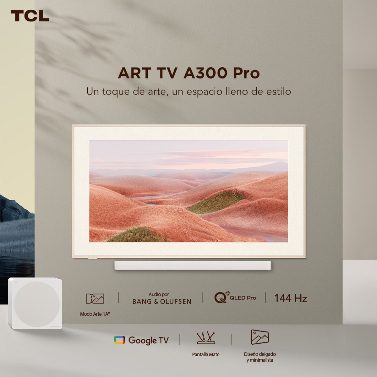TCL - Smart TV TCL 75" QLED ART TV A300 Pro Soundbar Incluido