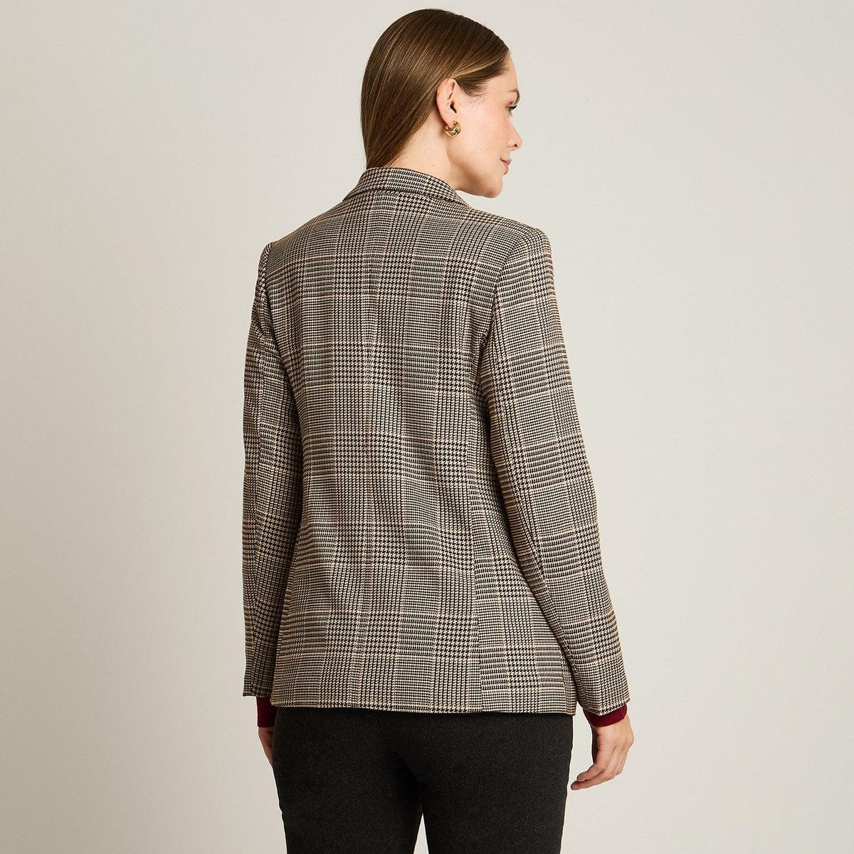 LORENZO DI PONTTI - Blazer con Estampado Cuadrille Clásico y Doble Botón en Tela Plana