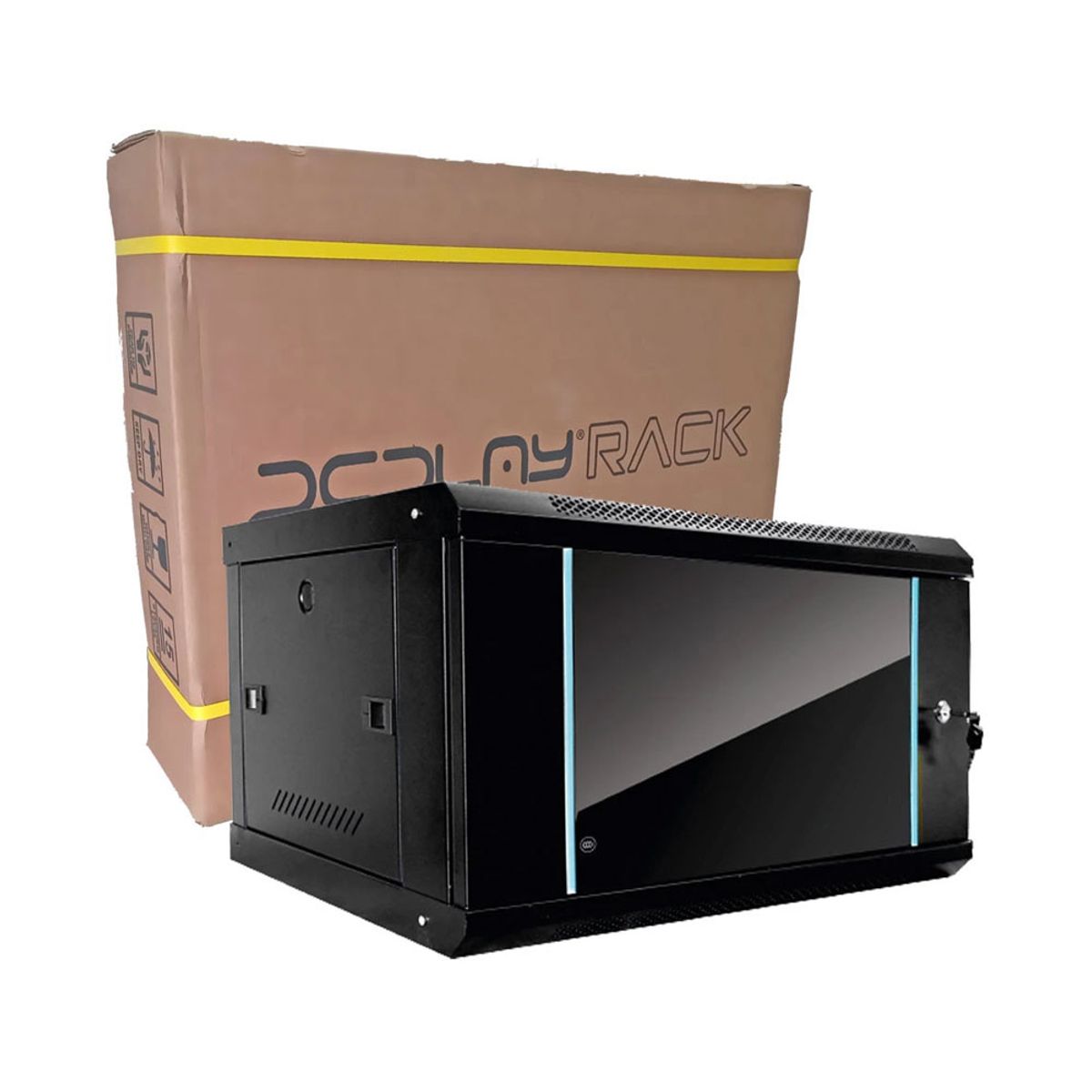 GENERICO - Gabinete Rack Mural Desarmable 6u Pared Pcplay 6u Negro