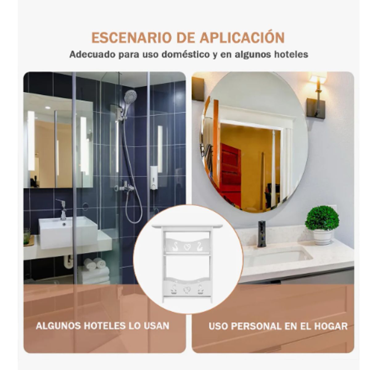 GENERICO - Estante De Baño Lavanderia Organizador Blanco