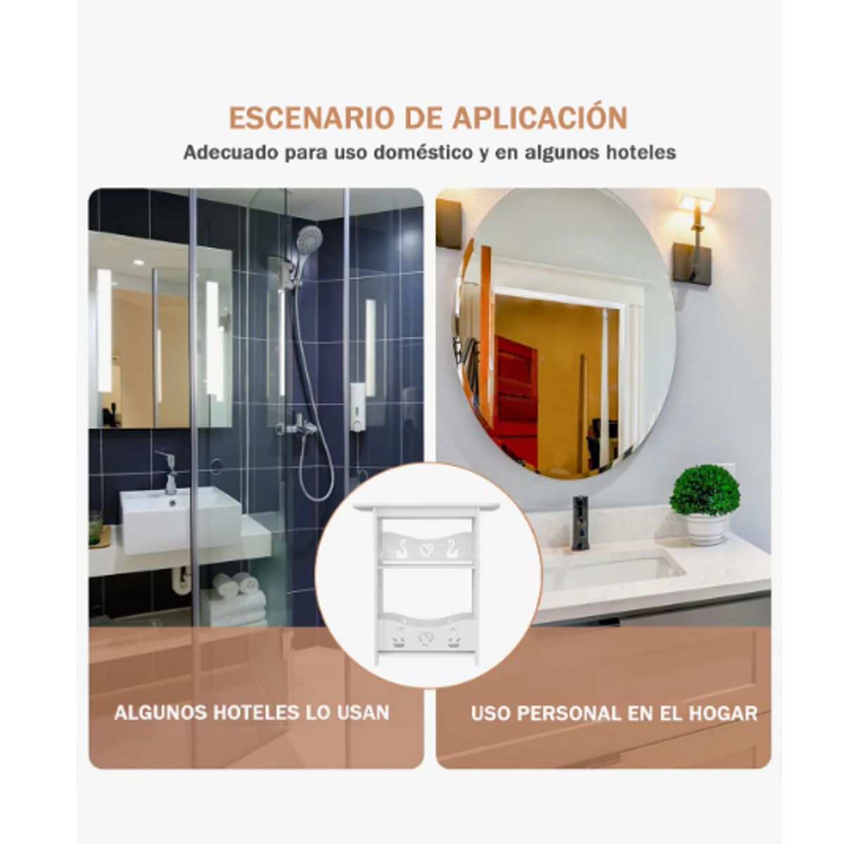 GENERICO - Estante De Baño Lavanderia Organizador Blanco