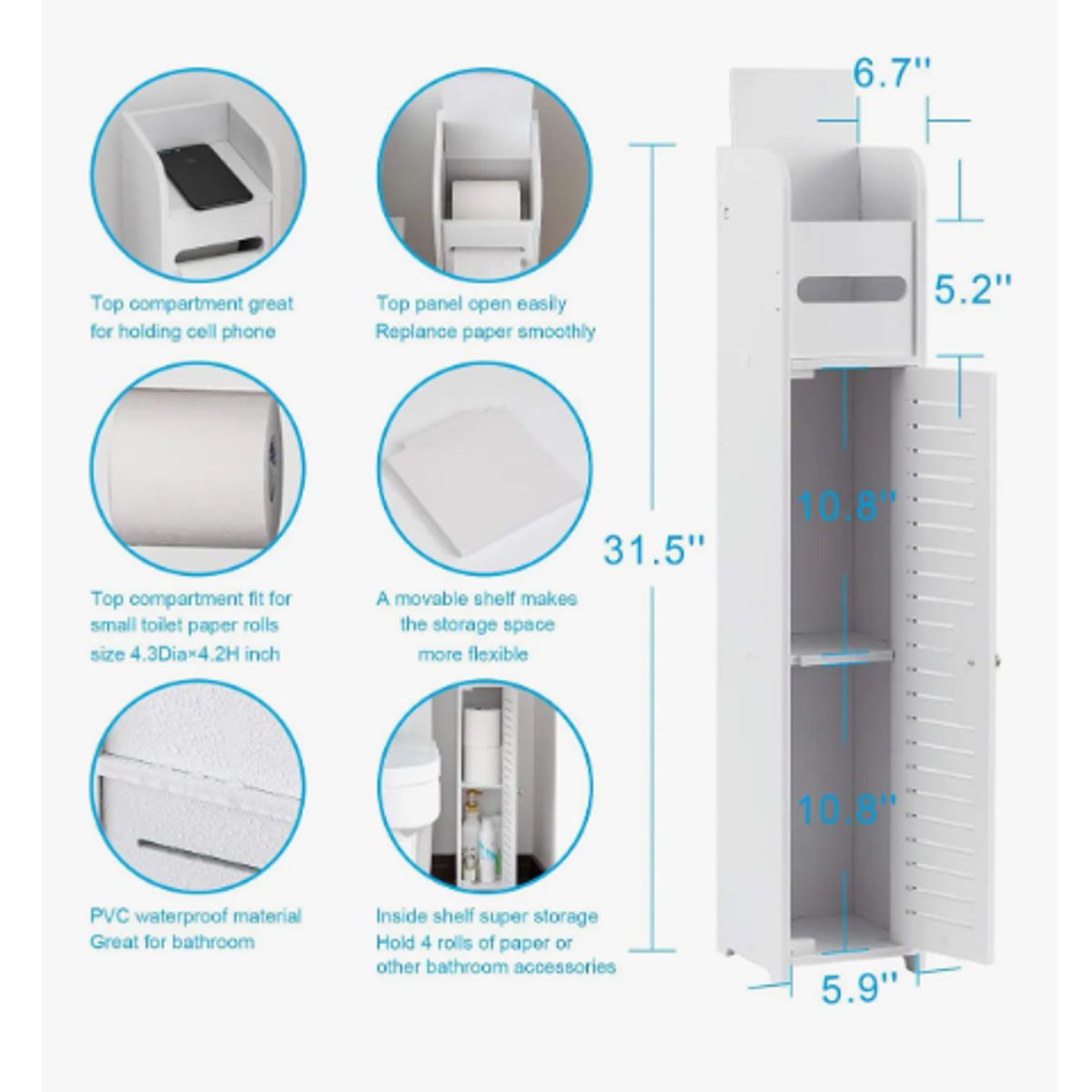 GENERICO - Mueble Estante Baño Organizador Repisas Cocina Esquinero Blanco
