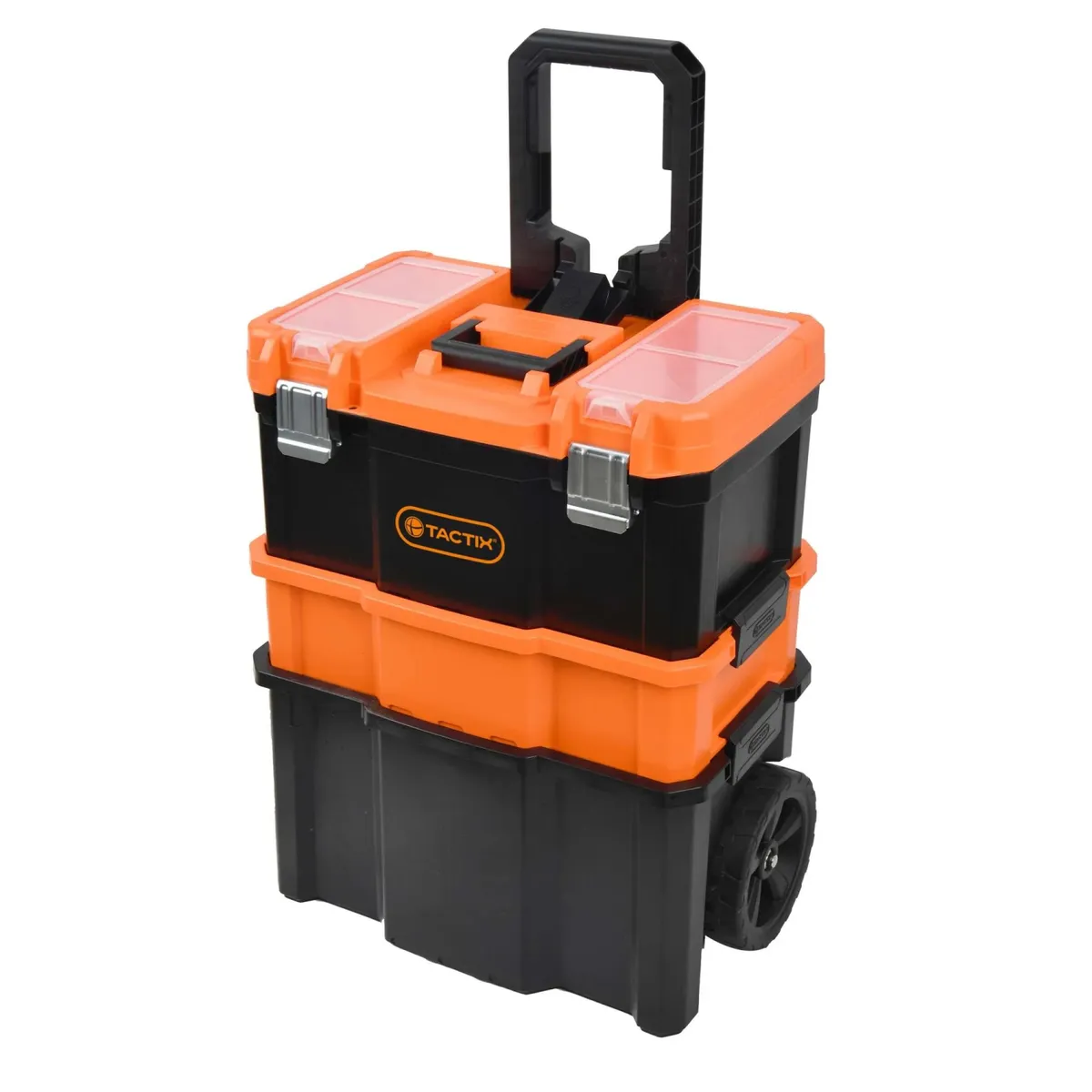 TACTIX - CAJA DE HERRAMIENTAS CON RUEDAS 3 EN 1 TACTIX SOPORTA 23 KG