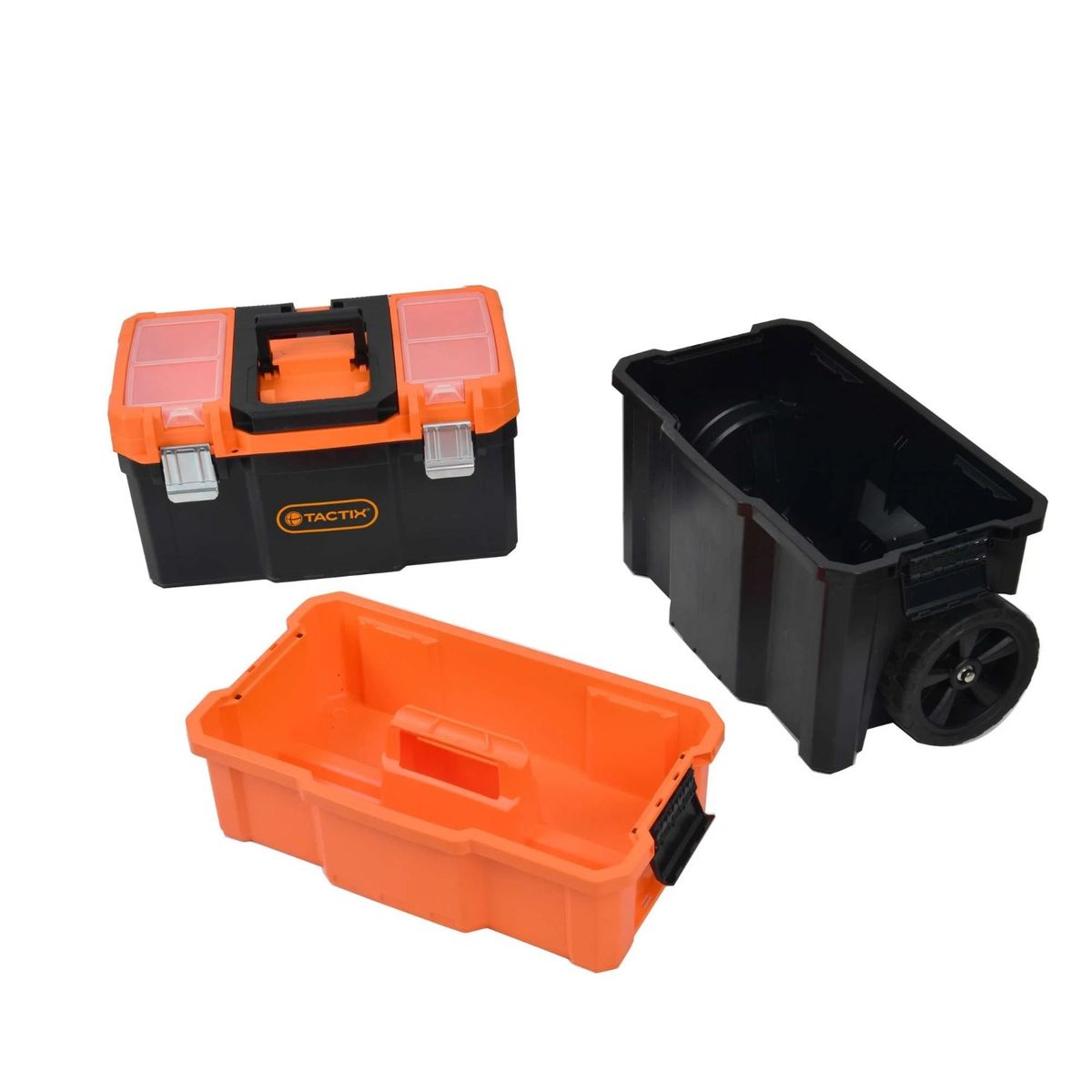 TACTIX - CAJA DE HERRAMIENTAS CON RUEDAS 3 EN 1 TACTIX SOPORTA 23 KG
