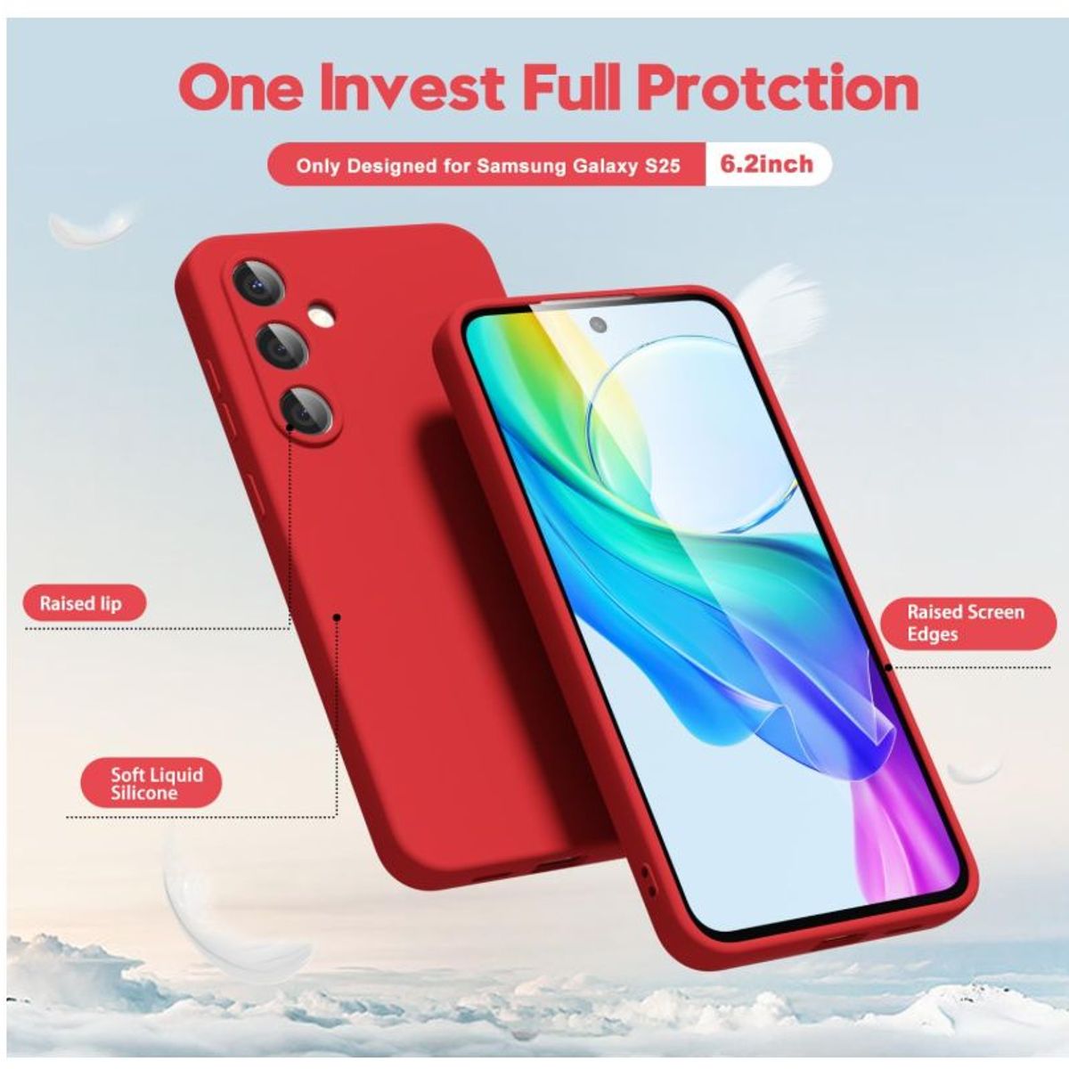 GENERICO - Carcasa Funda Para Samsung S26 Silicona Rojo