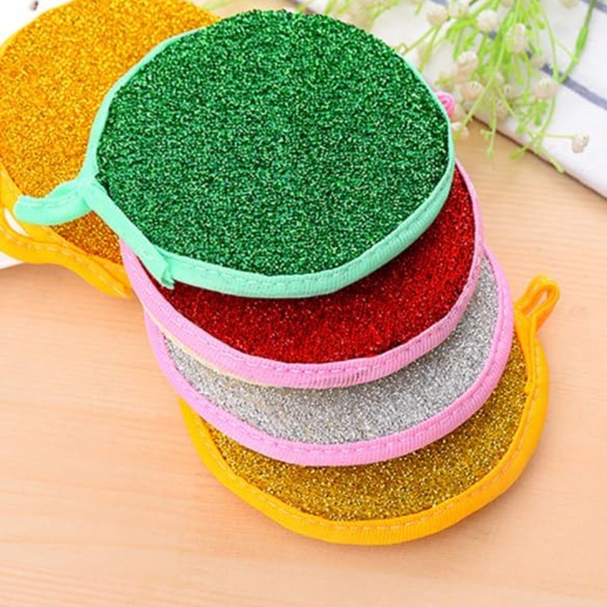 GENERICO - Esponja Lavaplatos Redonda Surtida 12X2 5 Cm Limpieza Cocina Hogar