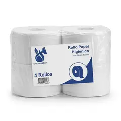 GENERICO - Pack 4 Rollos de Papel Higiénico Hoja Simple 500 Mts