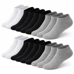 GENERICO - Pack 12 Calcetines De Hombre Cortos Y Clásicos De Uso Diario Color Básicos Liso 39-45