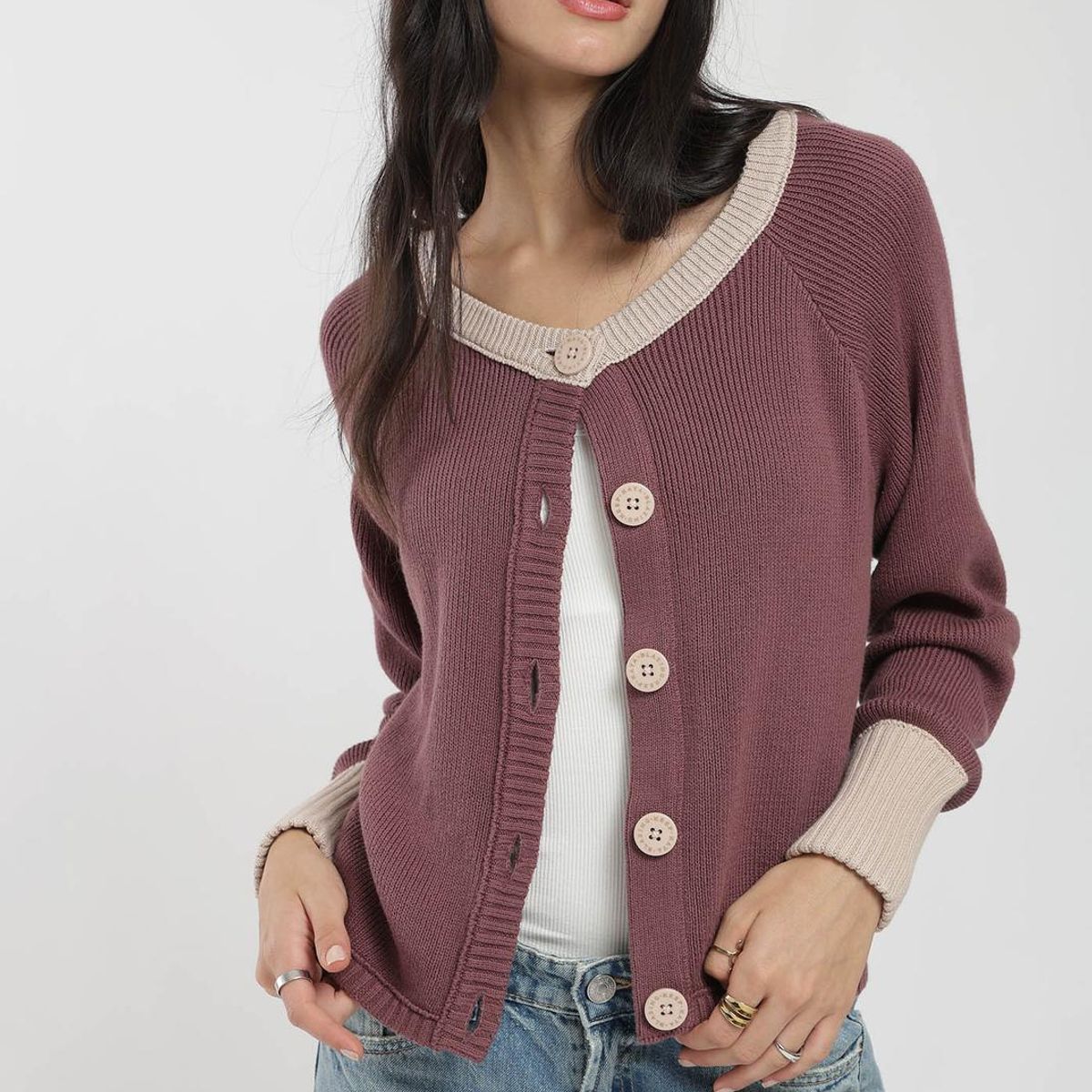 KAYA UNITE - Cardigan Tejido Contratono Mujer