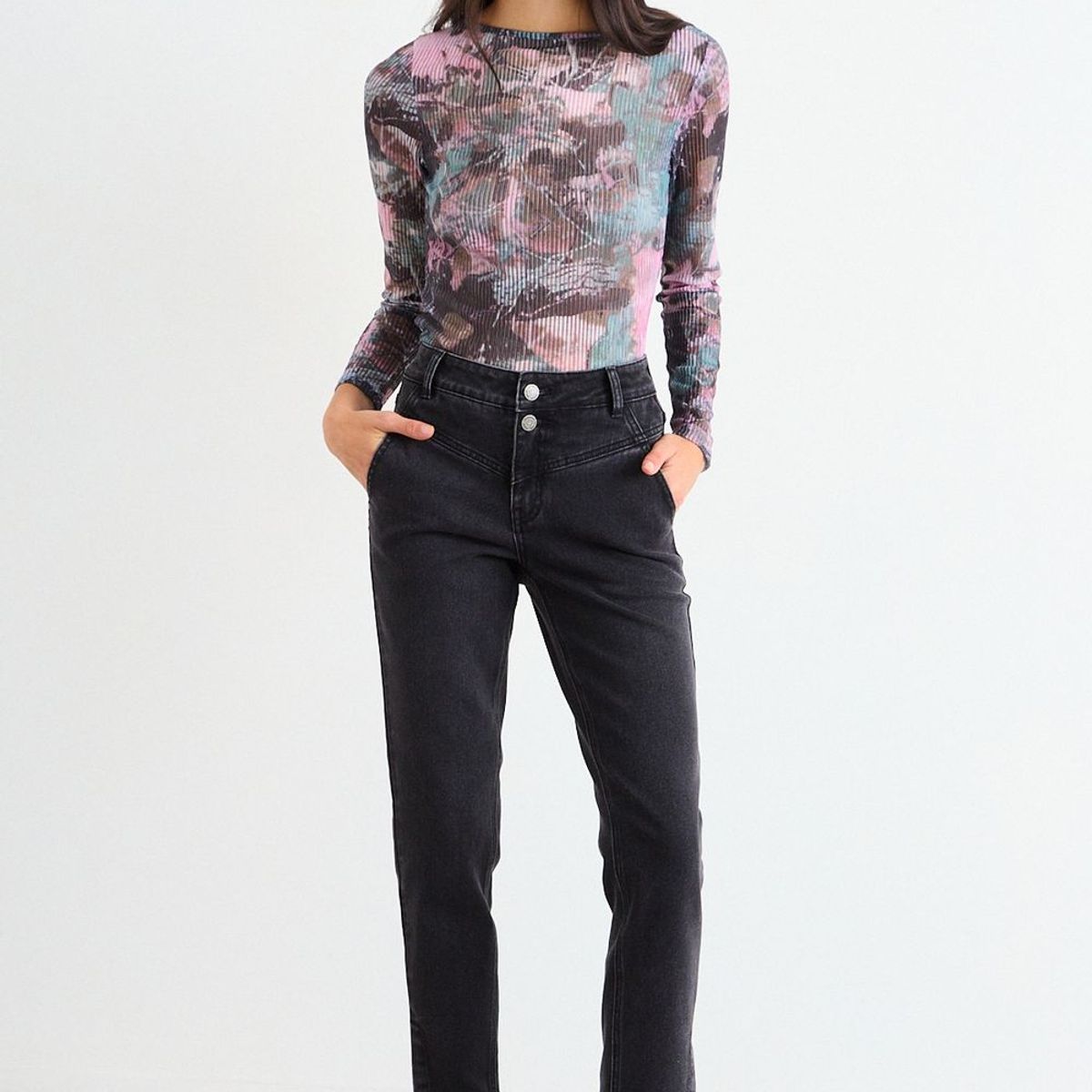 IO - Jeans Liso Mujer Negro Io