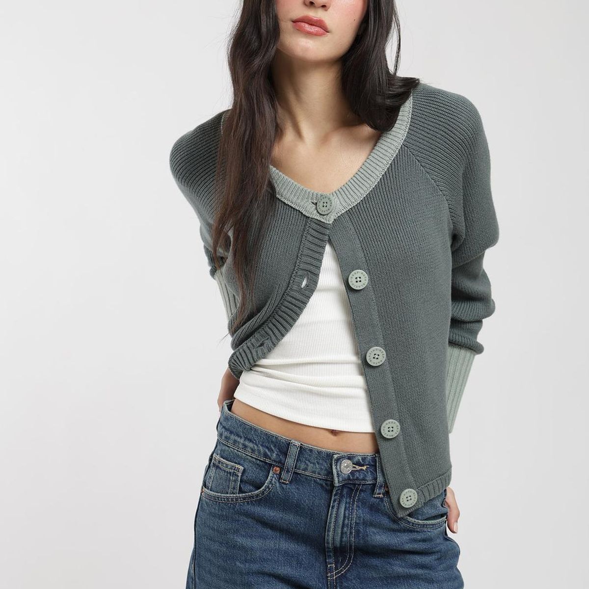 KAYA UNITE - Cardigan Tejido Contratono Mujer