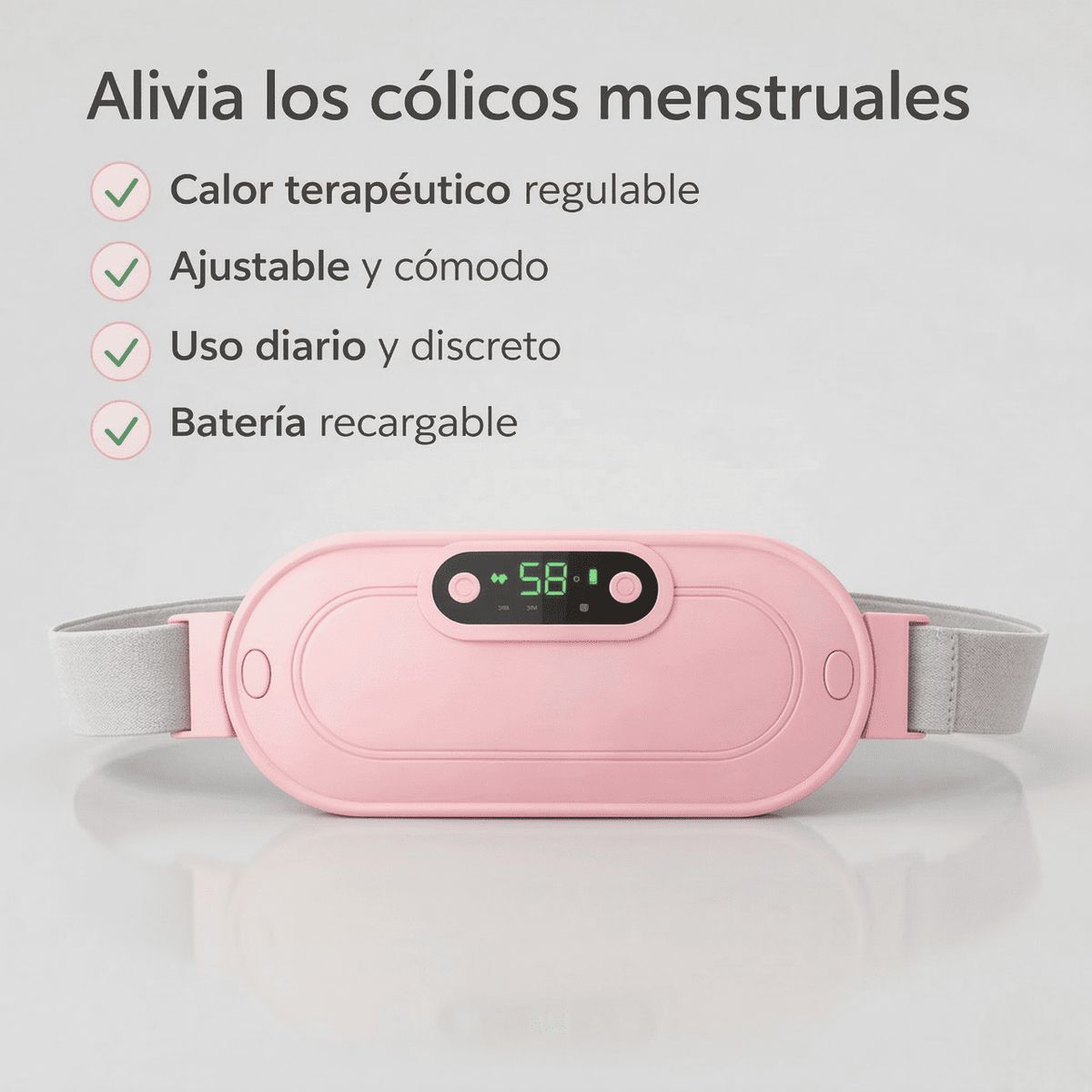 MOVI - Cinturón Masajeador Cólicos Alivio Calor Térmico Menstrual Mujer