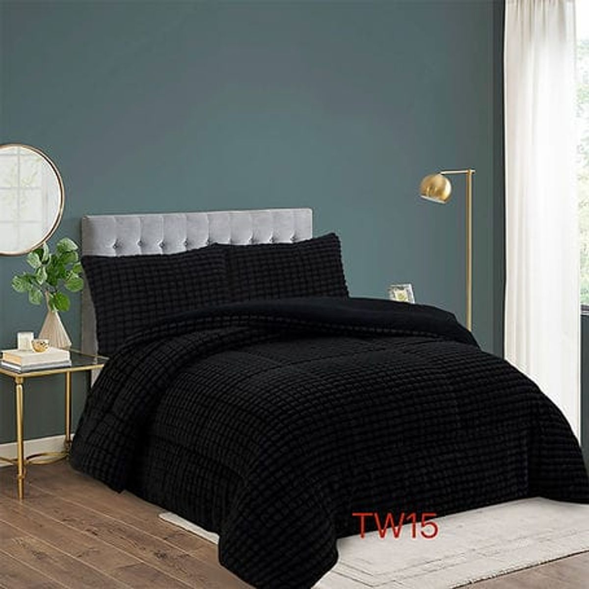GENERICO - Cubrecama de Invierno Sherpa Texturizado con Chiporro 2 Plazas. TW15
