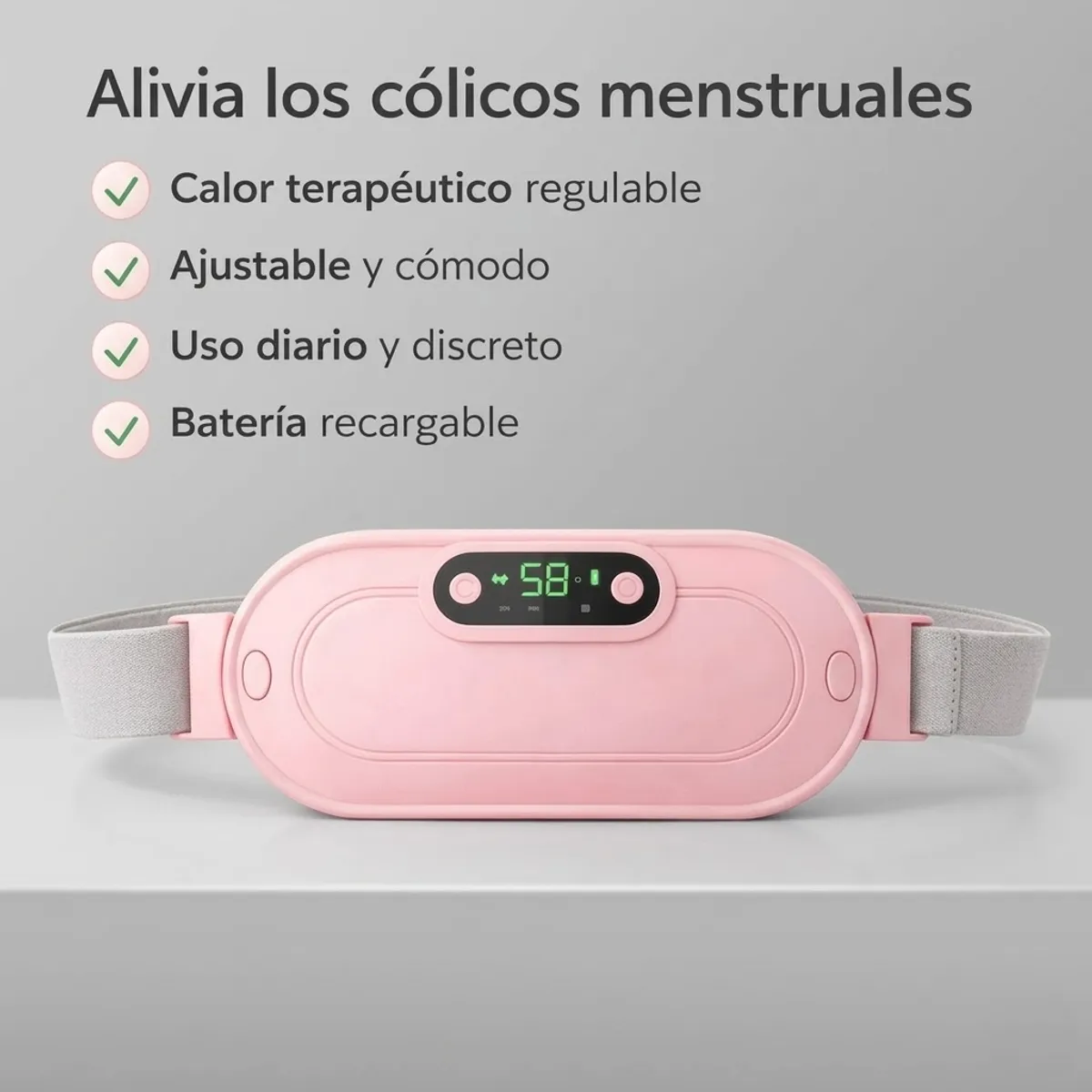 MOVI - Cinturón Masajeador Cólicos Alivio Calor Térmico Menstrual Mujer