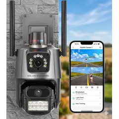 GENERICO - Cámara de seguridad inteligente de doble lente para exteriores