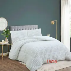 GENERICO - Cubrecama de Invierno Sherpa Texturizado con Chiporro 2 Plazas. TW14