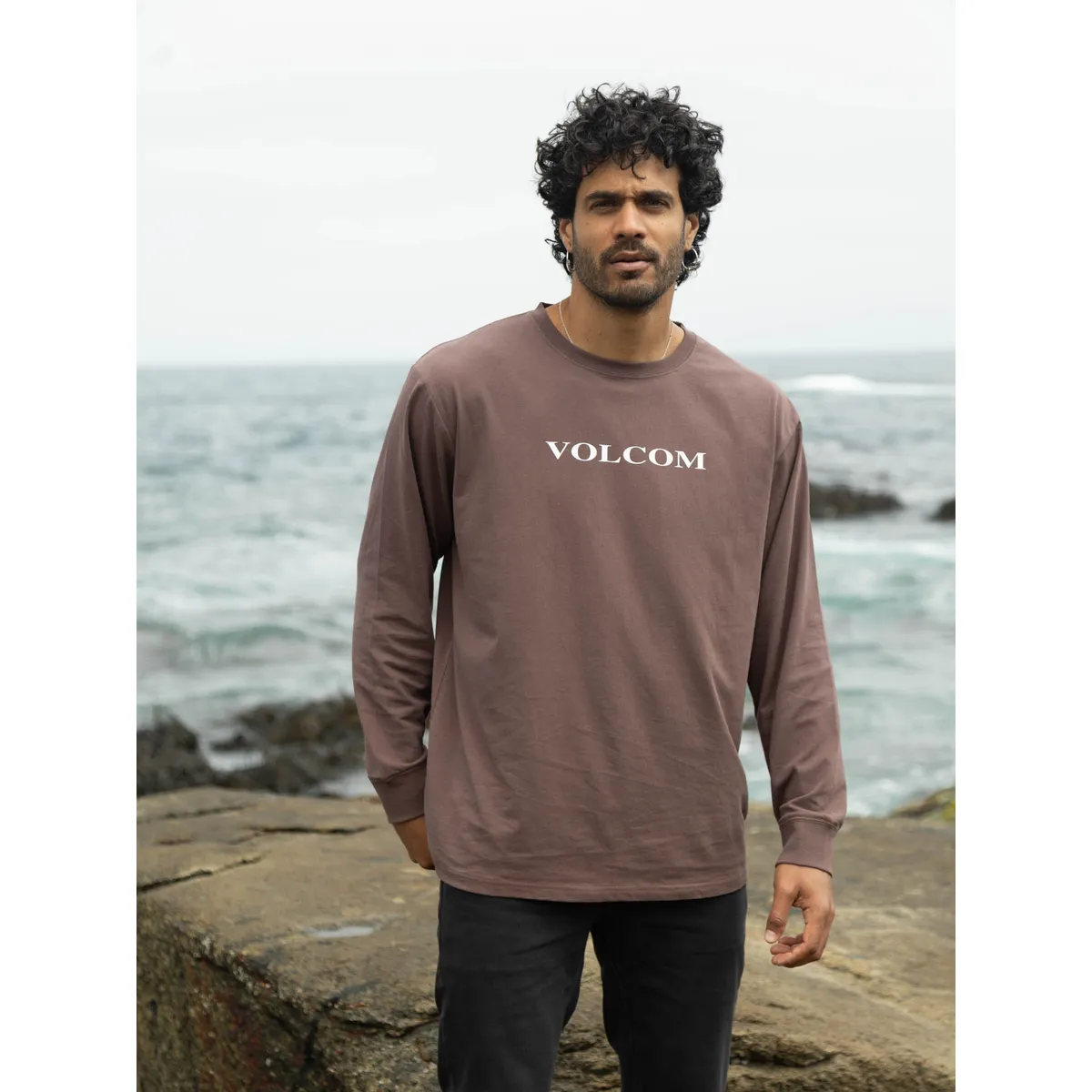 VOLCOM - Polera ML VLC Stone Café Hombre Volcom