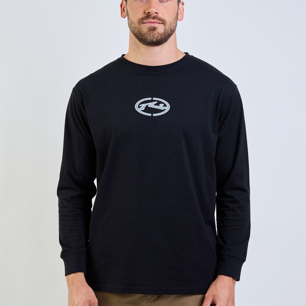 RUSTY - Polera ML Rusty Target Negro Hombre Rusty
