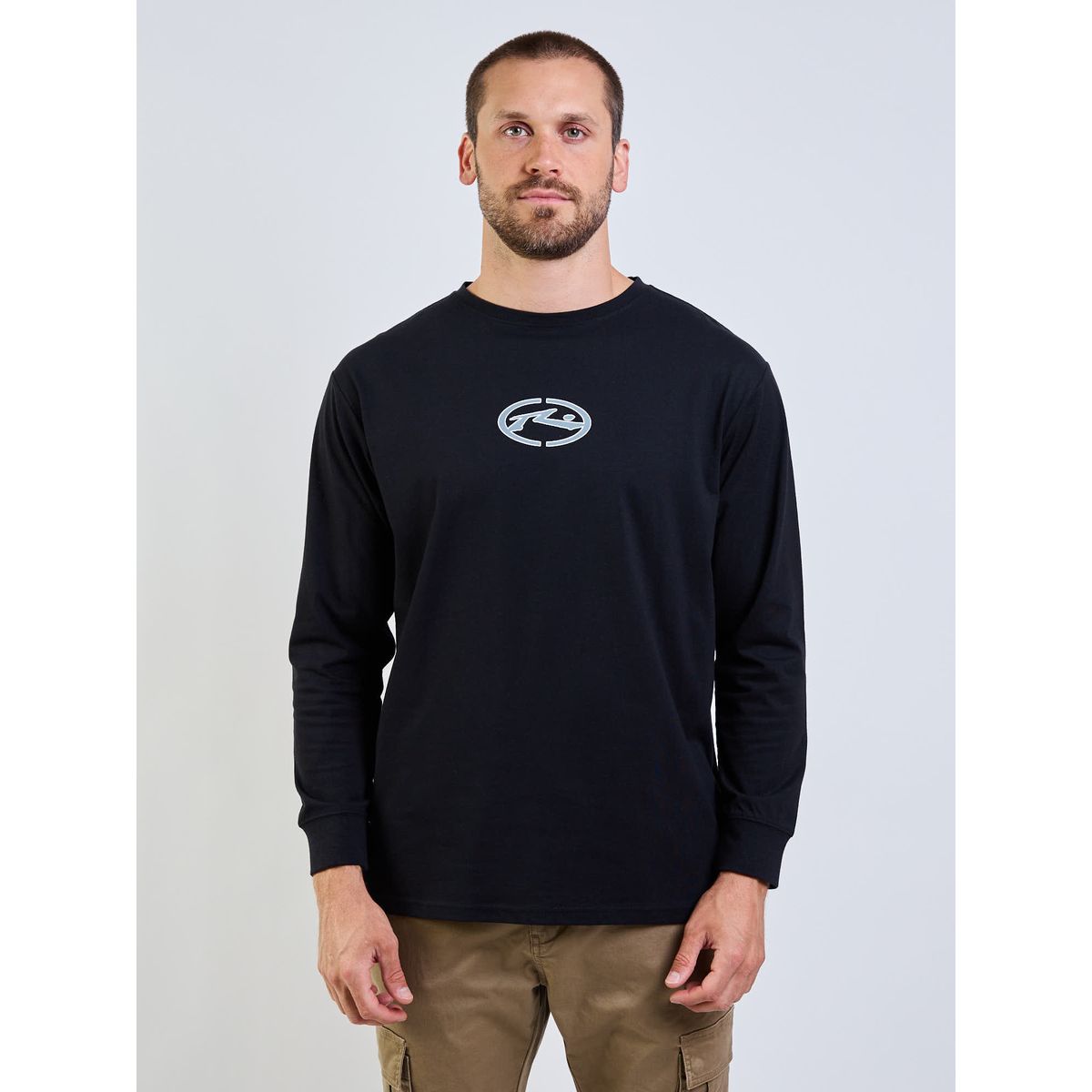 RUSTY - Polera ML Rusty Target Negro Hombre Rusty