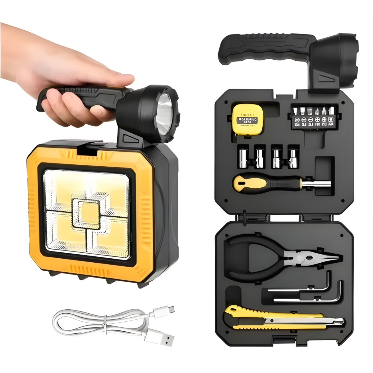 GENERICO - Linterna Lámpara Solar Power Bank + Kit De Herramientas