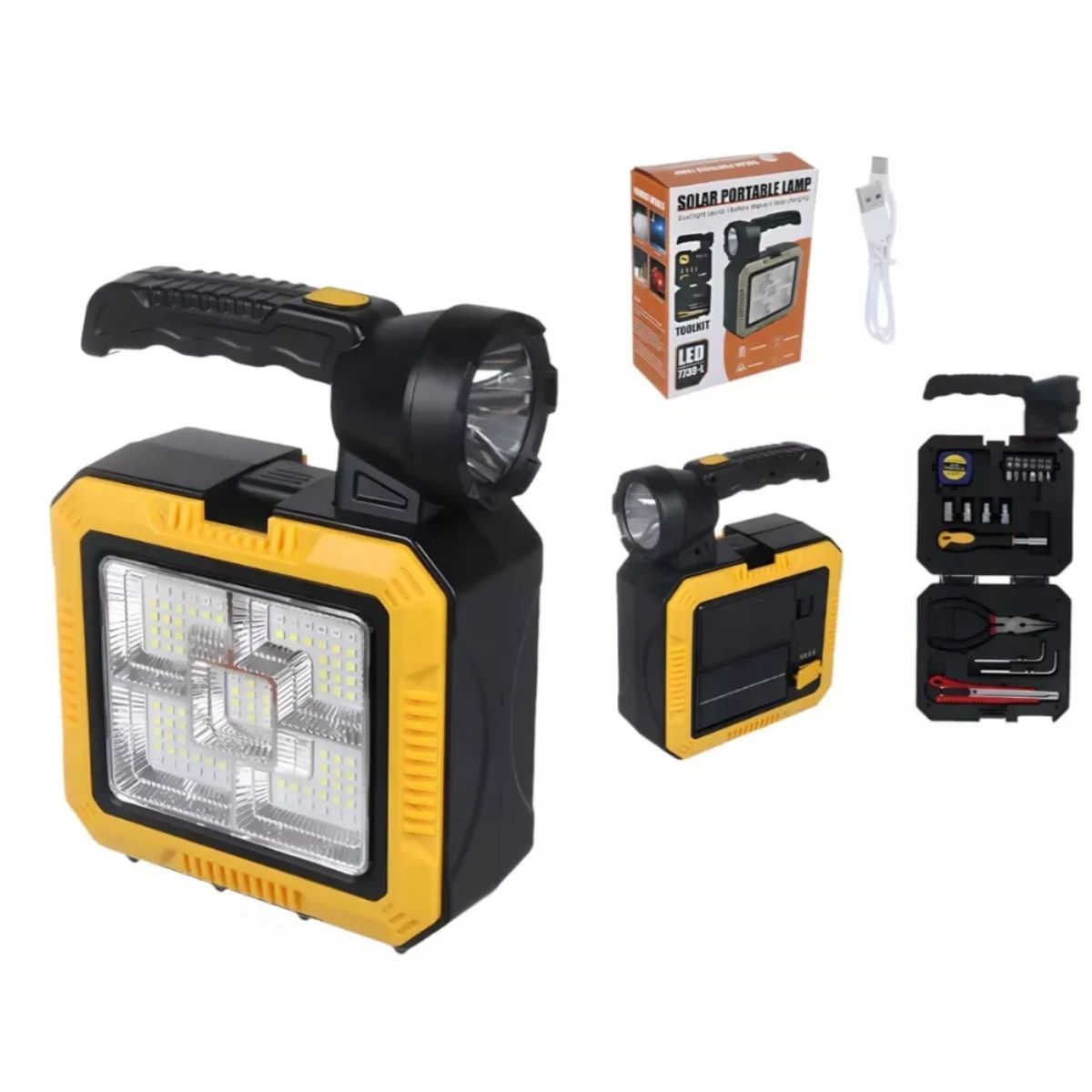 GENERICO - Linterna Lámpara Solar Power Bank + Kit De Herramientas