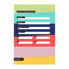 GLAM - Cuaderno Glamtex Carta 120h 7mm Colors 4uni