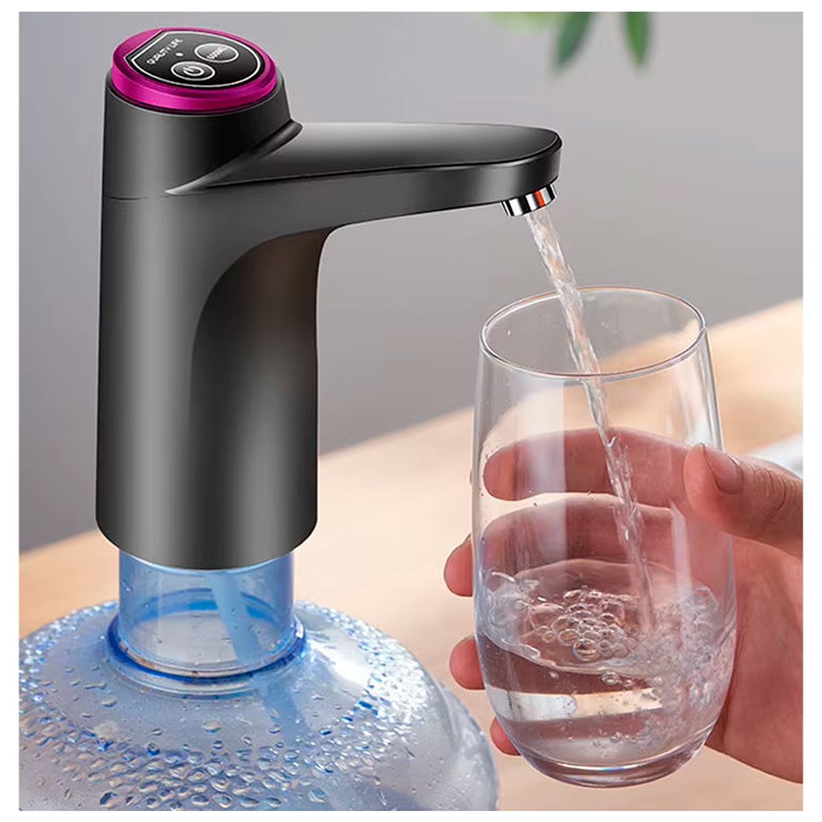 IRM - Bomba dispensadora de agua bidón portátil USB recargable color negro