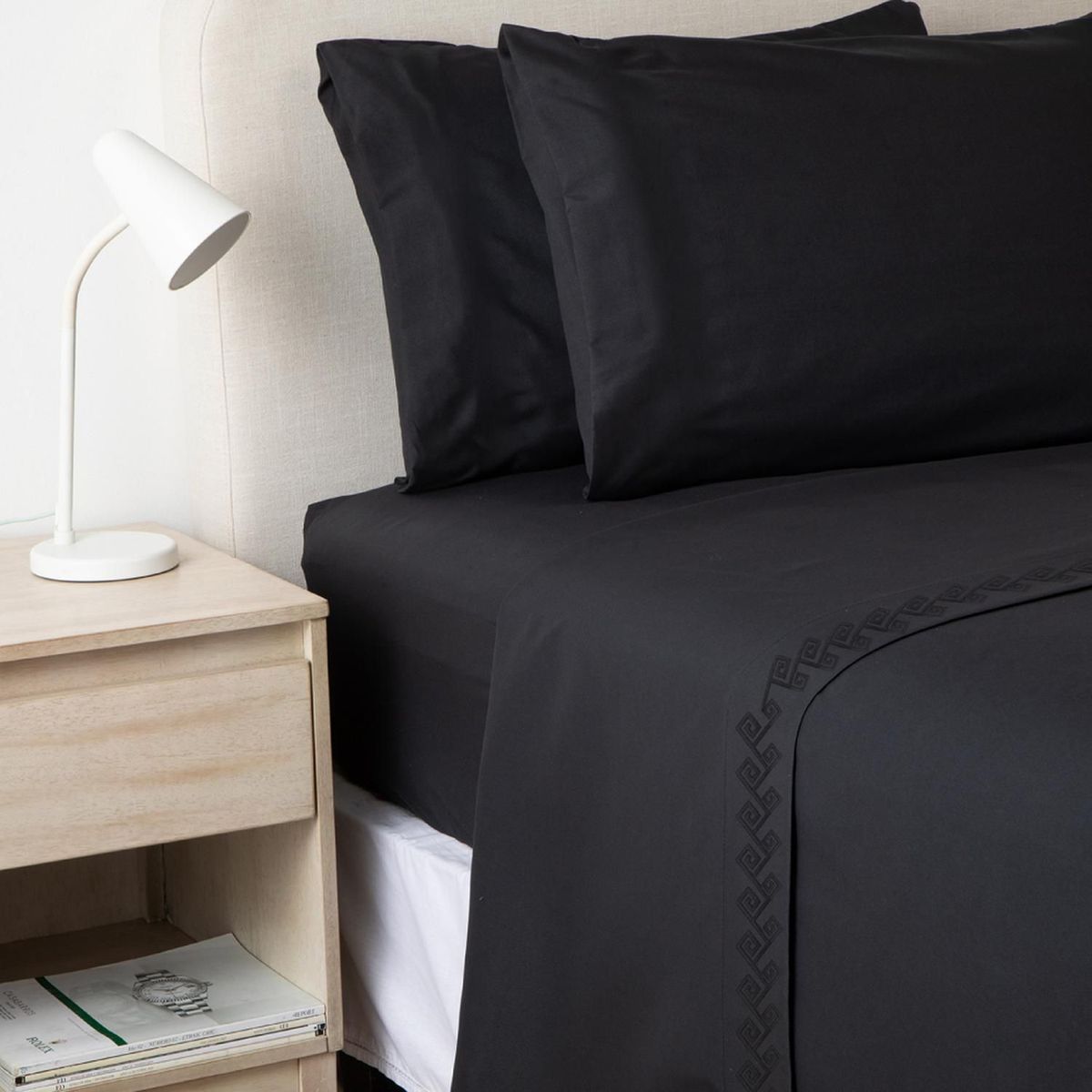 CASATUA - Sabanas 1800 Hotel CasaTua Ultra Suaves Bordadas King - Negro - King