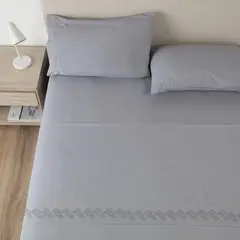 CASATUA - Sabanas 1800 Hotel Ultra Suaves Bordadas King - Gris - King