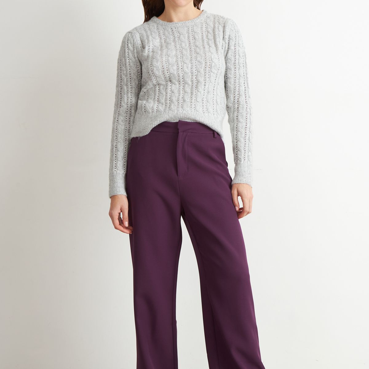 NICOPOLY - Sweater de Punto Calado Blanco Nicopoly