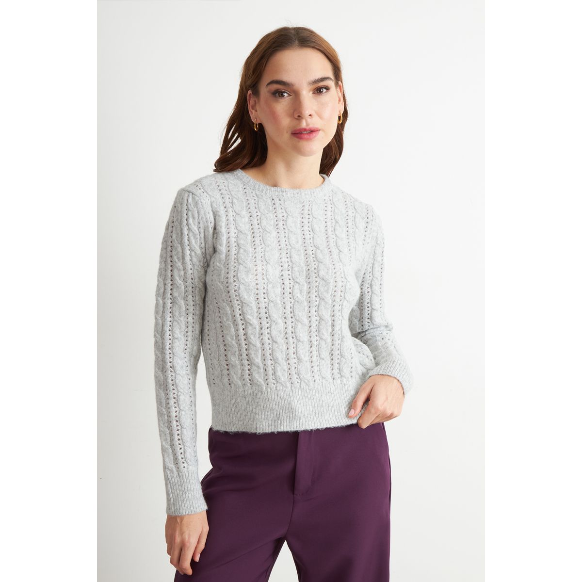 NICOPOLY - Sweater de Punto Calado Blanco Nicopoly