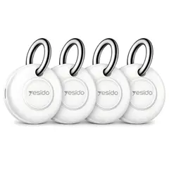 YESIDO - Rastreador Localizador Tipo Airtag Llavero Para Iphone GPS Pack 4 Unidades Blanco