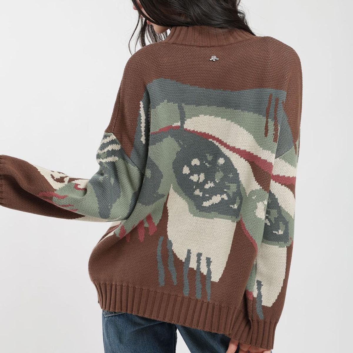 KAYA UNITE - Chaleco Tejido Cuello Redondo Jacquard Mujer