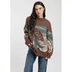 KAYA UNITE - Chaleco Tejido Cuello Redondo Jacquard Mujer