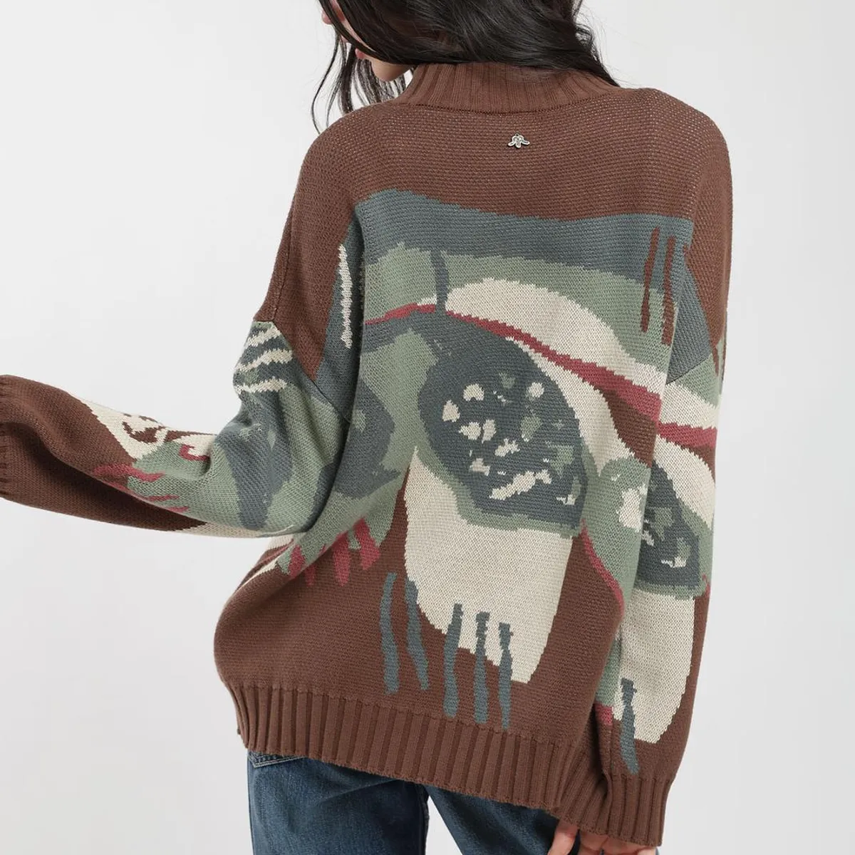 KAYA UNITE - Chaleco Tejido Cuello Redondo Jacquard Mujer