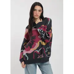 KAYA UNITE - Chaleco Tejido Cuello Redondo Jacquard Mujer