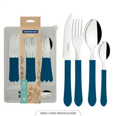TRAMONTINA - Leme Juego De Cubiertos 25PZAS Azul