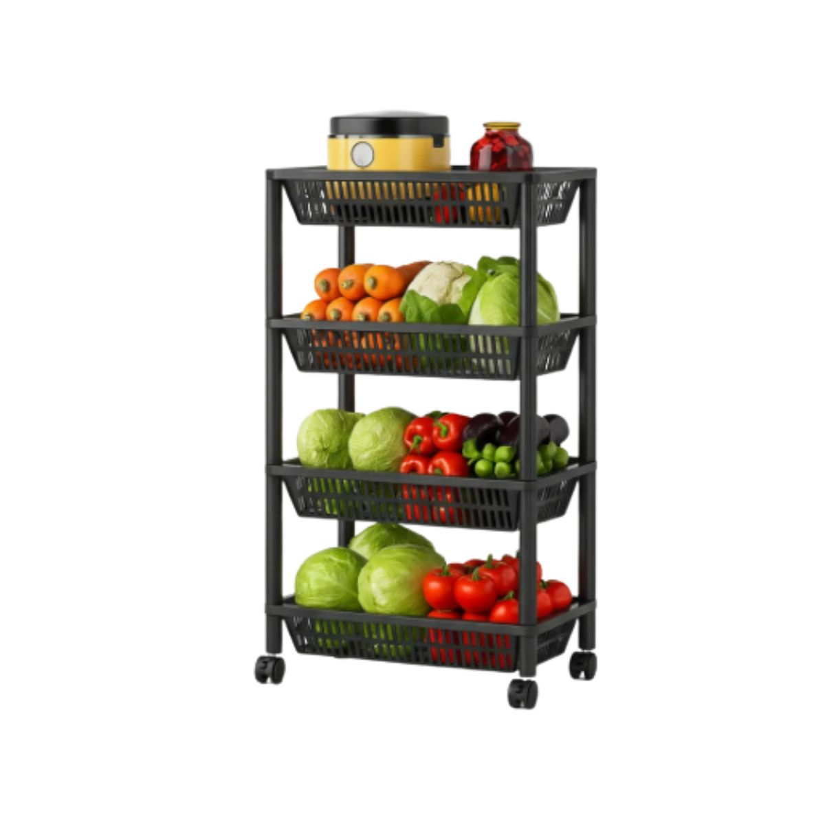 GENERICO - Carrito Organizador Multiusos De 4 Niveles Con Ruedas