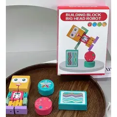 GENERICO - Juguete Robot Madera Bloques Rompecabeza
