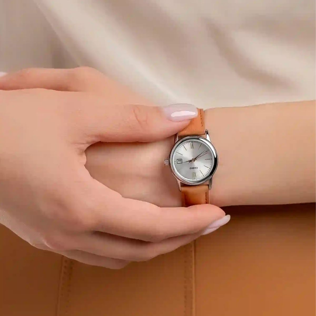 CASIO - RELOJ CASIO LTP-V002L-7B3UDF PLATEADO CAFE MUJER