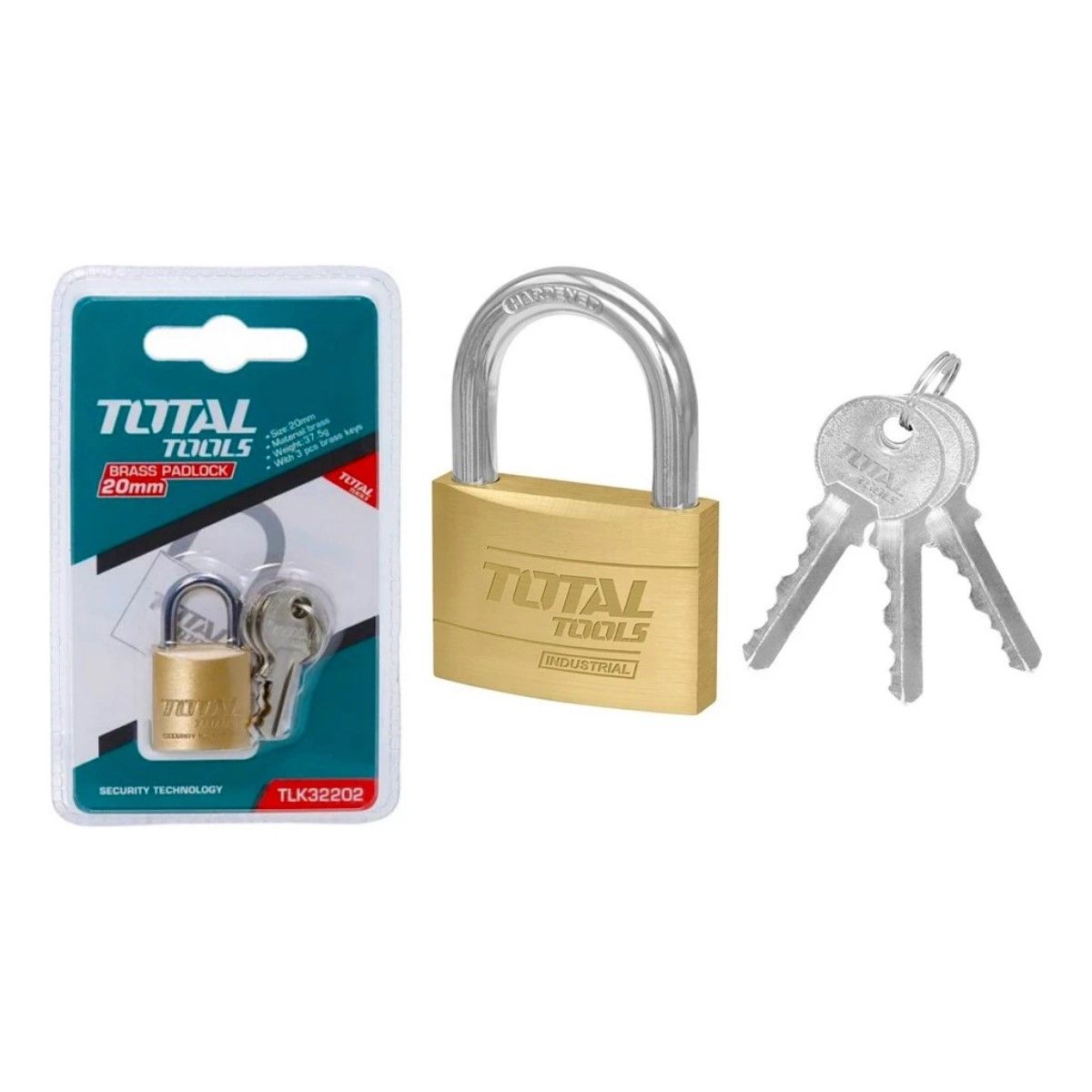 TOTAL - Candado De Bronce 20mm Total TLK32202 Dorado