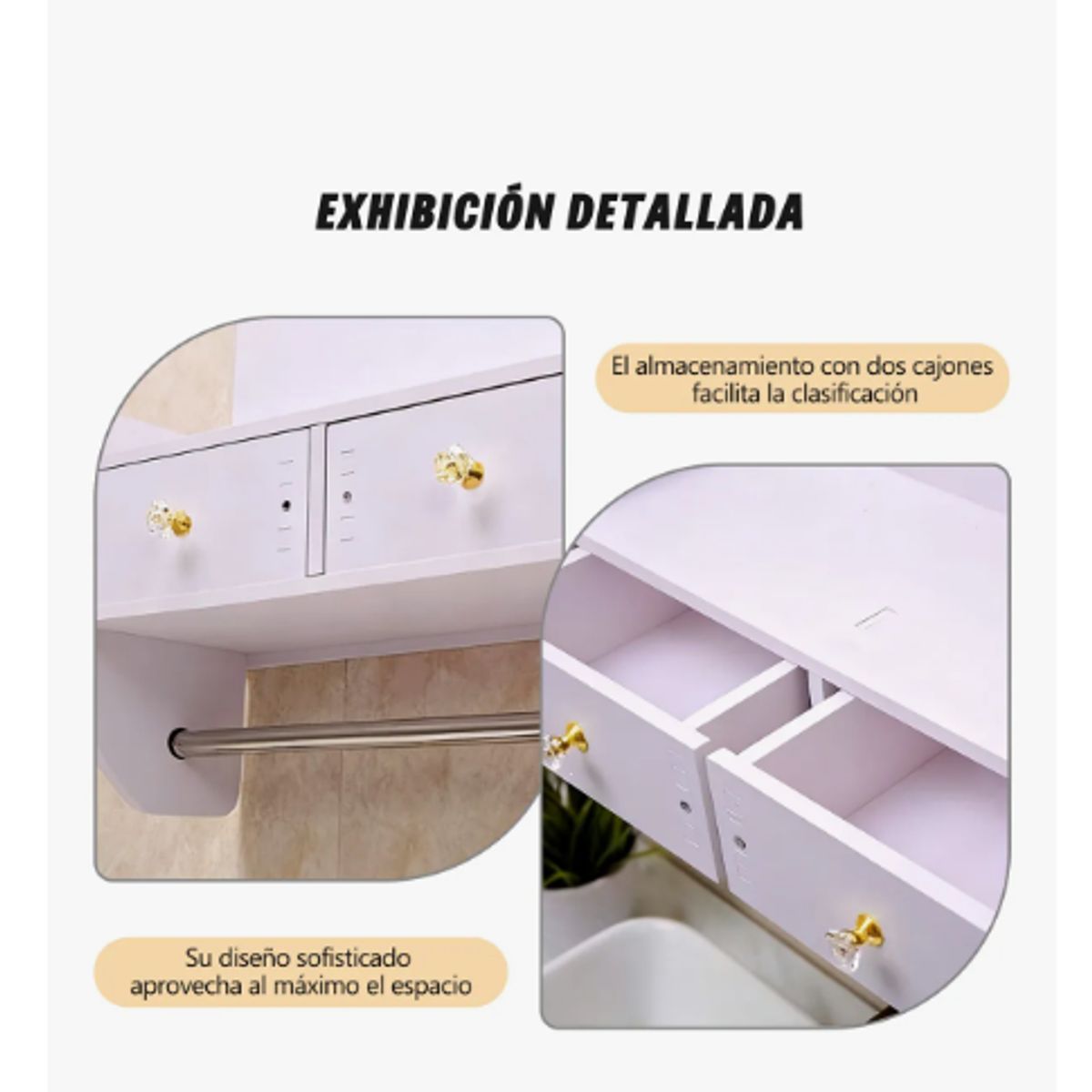 GENERICO - Estante Repisa De Baño Con Espejo Blanco